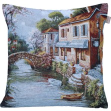 BELIEVE TOLEDO JAKARLI DOKUMA GOBLEN  DEKORATİF  MANZARA  KIRLENT KILIFI 45*45