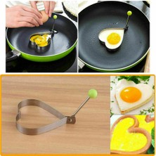 Metalik Kalp Şeklinde Metal Omlet Yumurta ve Krep Kalıpları