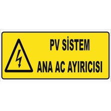 Pv Sistem Ana Ac Ayırıcısı Levhası Vizyon Trafik