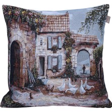 BELIEVE TOSCANA JAKARLI DOKUMA GOBLEN  DEKORATİF  KIRLENT KILIFI 45*45