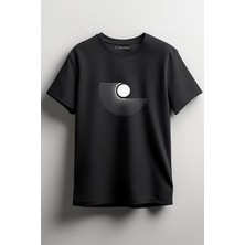 Merch&ice Yarım Küre Gölgesi Önü Baskılı Unisex Tişört Siyah