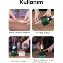 Gaz Lambası Tasarımlı Buhar Makinesi Hava Nemlendirici Dekoratif Masa Aydınlatması 280 ml 