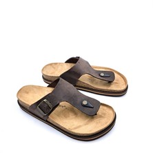 Hammer Jack H2514 Hakiki Nubuk Deri Ortopedik Parmak Arası Antik Kahverengi Erkek Terlik