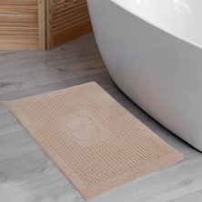 Homedius Banyo Kareli Ayak Desenli Pamuk Ayak Havlusu 50X70CM Sütlü Kahve 2’li