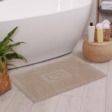 Homedius Banyo Kareli Ayak Desenli Pamuk Ayak Havlusu 50X70CM Sütlü Kahve 2’li