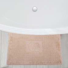 Homedius Banyo Kareli Ayak Desenli Pamuk Ayak Havlusu 50X70CM Sütlü Kahve 2’li