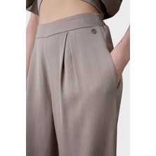 Bsb Wide Leg Yüksek Bel Geniş Paça Pileli Pantolon Bayan Pantolon 053