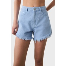 Bsb % 100 Pamuk Regular Fit Yüksek Bel Kot Short Bayan Short 053