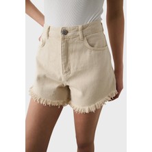 Bsb % 100 Pamuk Regular Fit Yüksek Bel Kot Short Bayan Short 053