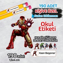 Okul Etiketi Isme Özel Kalem Defter Etiketi AVENGERS-190 Adet