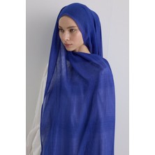 Brıce Kobalt Mavisi Uzun Saçak Püsküllü Pamuklu Şal