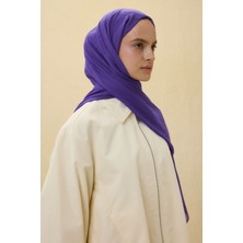  Lilyum Mor Saçak Püsküllü Pamuklu Şal