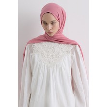 Brıce Şeker Pembe Uzun Saçak Püsküllü Pamuklu Şal