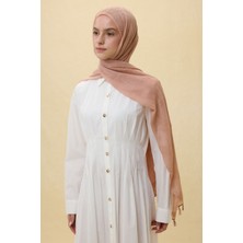 Lilyum Yavruağzı Kiremit Saçak Püsküllü Pamuklu Şal