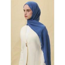 Lilyum Indigo Saçak Püsküllü Pamuklu Şal