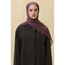 Brıce Patlican Mor Uzun Saçak Püsküllü Pamuklu Şal