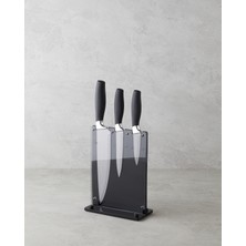 Novelda Paslanmaz Çelik 4 Parça Bıçak 35X23X15 cm Siyah
