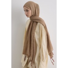 Drew Bej Bohem Uzun Saçaklı Pamuklu Şal