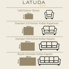 Latuda Concept Kaymaz Koltuk Örtüsü Çift Taraflı Mikrofiber Şönil 175x215 cm Krem – Kedi Köpek ve Çocuk Dostu