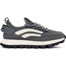 Derimod Zero Erkek Gri Bağcıklı Kalın Tabanlı Kumaş Sneaker 25SFD69406F