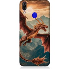 Reeder P13 Blue Uyumlu Dağların Üzerinde Ejderha  Desenli Silikon Kılıf