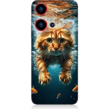 Reeder S19 Max Pro S Zoom Uyumlu Suda Yüzen Kedi  Desenli Silikon Kılıf