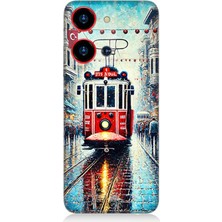 Reeder S19 Max Pro S Zoom Uyumlu Yağmurlu Sokakta Kırmızı Tramvay  Desenli Silikon Kılıf