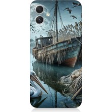 Samsung Galaxy A05 Uyumlu Ay Işığında Eski Gemi  Desenli Silikon Kılıf