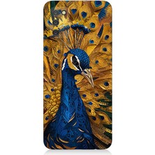 Samsung Galaxy A02S Uyumlu Tüylerinde Gurur Tavuskuşu  Desenli Silikon Kılıf