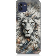 Samsung Galaxy A03 Uyumlu Aslan Asaletin Sessiz Gücü  Desenli Silikon Kılıf