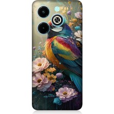 Infinix Hot 40I Uyumlu Çiçekler Arasında Kuş  Desenli Silikon Kılıf