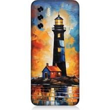 Reeder P13 Blue 2022 Uyumlu Alevli Ufukta Deniz Feneri  Desenli Silikon Kılıf