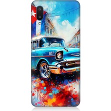 Samsung Galaxy A02 Uyumlu Küba Renklerinde Klasik Araba  Desenli Silikon Kılıf