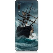 Samsung Galaxy A02 Uyumlu Fırtınada Eski Gemi  Desenli Silikon Kılıf