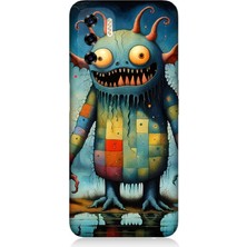 Reeder P13 Blue 2022 Uyumlu Tuhaf Canavar Gülümsemesi  Desenli Silikon Kılıf