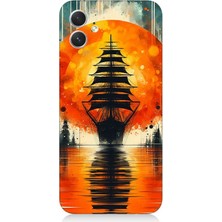 Samsung Galaxy A04 Uyumlu Gün Batımında Yelkenli  Desenli Silikon Kılıf