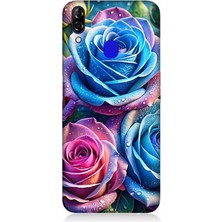 Reeder P13 Blue Uyumlu Gökkuşağı Renkli Güller  Desenli Silikon Kılıf