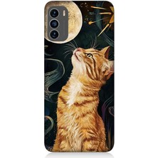 Reeder S19 Max Pro S Uyumlu Aya Bakan Meraklı Kedi  Desenli Silikon Kılıf