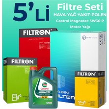 Filtron Citroen C5 AirCross 1.5 Dizel Filtre Bakım Seti Castrol Motor Yağlı (2019-2023) 5 Li