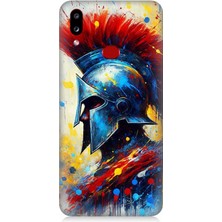 Samsung Galaxy A10S Uyumlu Kızıl Miğferli Savaşçı  Desenli Silikon Kılıf