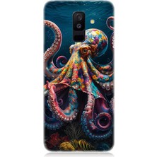 Samsung Galaxy A6 Plus Uyumlu Derinliklerde Sekiz Kol Ahtapot  Desenli Silikon Kılıf