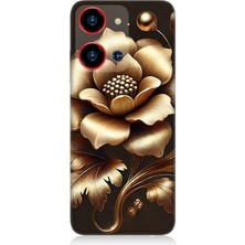 Reeder S19 Max Pro S Zoom Uyumlu Altın Işıklı Zarif Çiçek  Desenli Silikon Kılıf