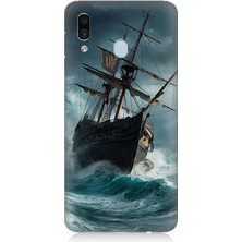 Samsung Galaxy A20 Uyumlu Fırtınada Eski Gemi  Desenli Silikon Kılıf