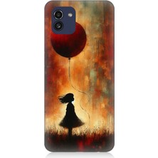 Samsung Galaxy A03 Uyumlu Balonlu Küçük Kız  Desenli Silikon Kılıf