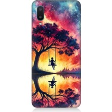 Samsung Galaxy A02 Uyumlu Yansımada Günbatımı Salıncağı  Desenli Silikon Kılıf