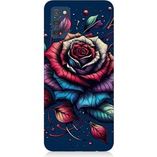 Samsung Galaxy A03S Uyumlu Siyah Gülün Asaleti  Desenli Silikon Kılıf