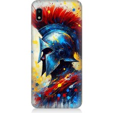 Samsung Galaxy A10 Uyumlu Kızıl Miğferli Savaşçı  Desenli Silikon Kılıf