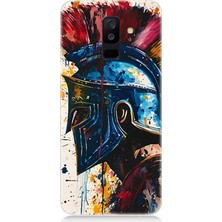 Samsung Galaxy A6 Plus Uyumlu Kan Içinde Savaşçı Miğfer  Desenli Silikon Kılıf
