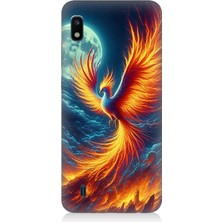 Samsung Galaxy A10 Uyumlu Ateşle Dans Eden Anka  Desenli Silikon Kılıf