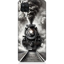 Samsung Galaxy A12 Uyumlu Buharlı Trenin Güç Yolu  Desenli Silikon Kılıf